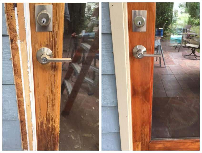 Outdoor Porch Door Wood Trim Repair - Bob Barron-The Door Wizard