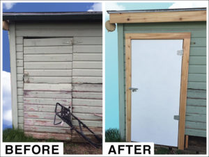 Shed door repair - Before and After